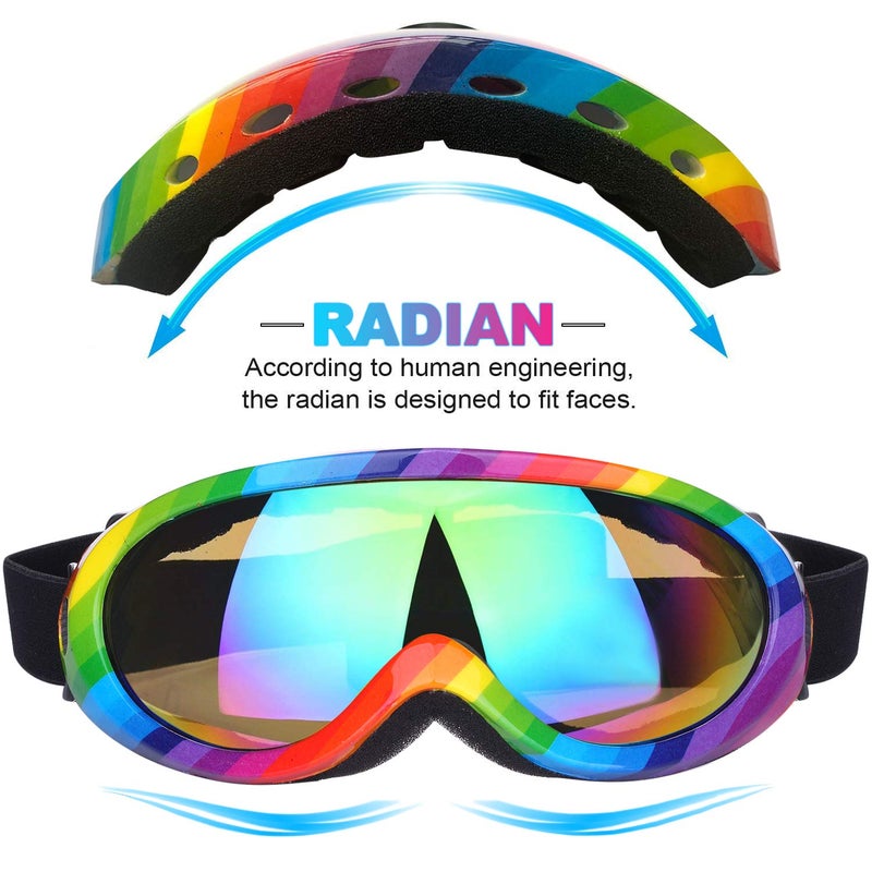 Rngeo Ski Goggles, Pack of 2, Snowboard Goggles for Kids, Boys & Girls, Youth, Men - Image 2